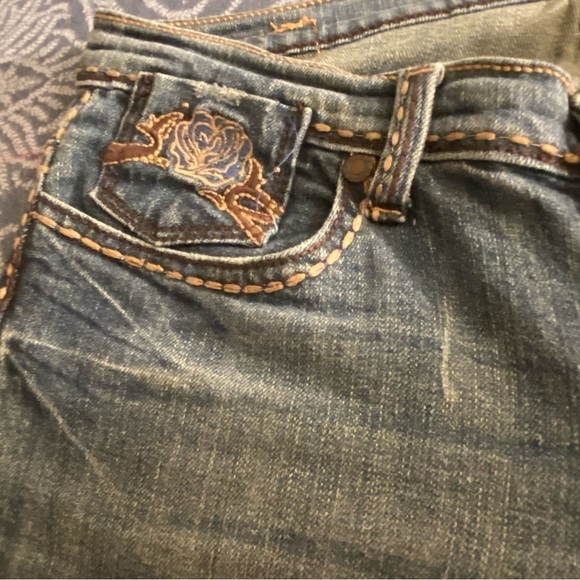 Petrol Jeans Roxie Size 6 Low Rise Distressed Western Embroidered Pockets - Picture 14 of 14